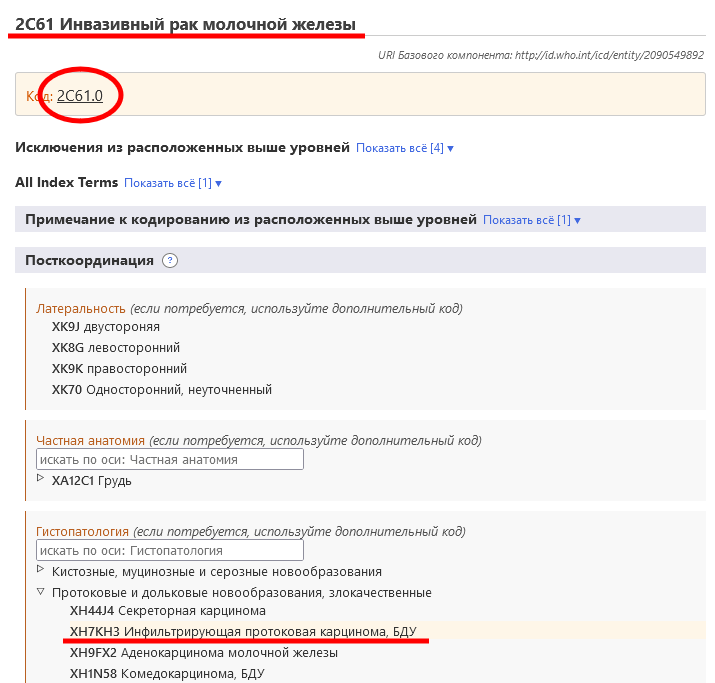 screenshot of the pre-coordination equivalence