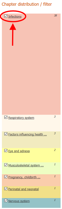 screenshot of Coding Tool chapter filter